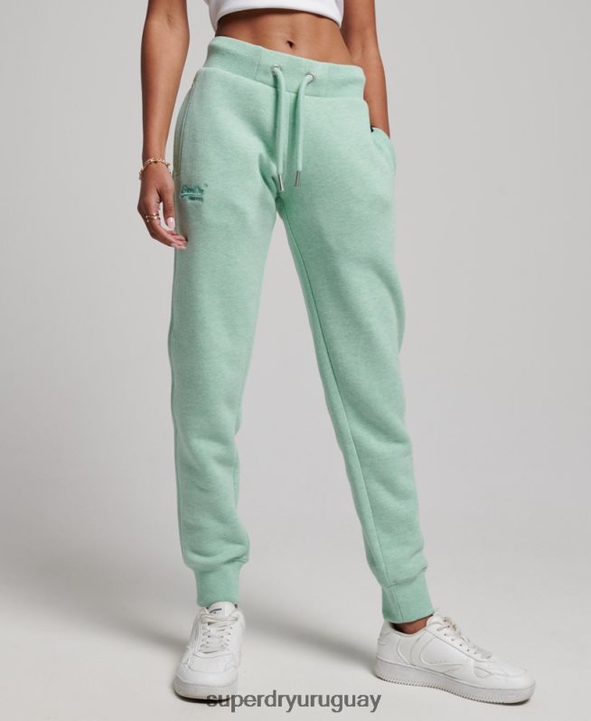 uy Superdry mujer joggers con logo bordado verde DT2N8Z3925 ropa