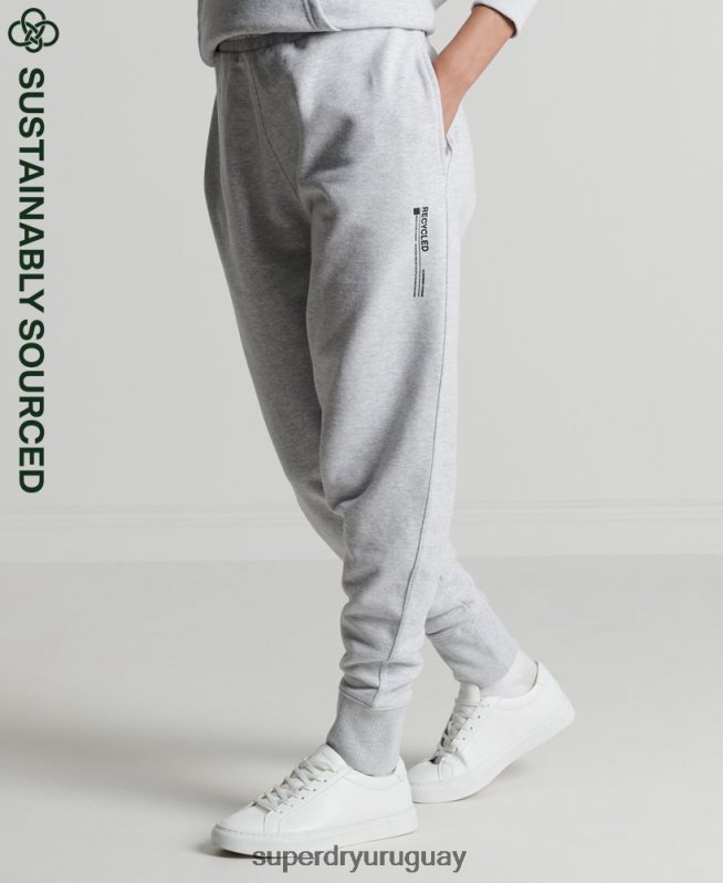uy Superdry mujer joggers con micro laterales reciclados gris claro DT2N8Z3936 ropa