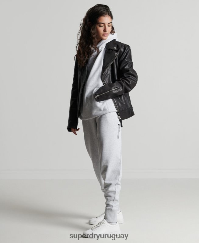 uy Superdry mujer joggers con micro laterales reciclados gris claro DT2N8Z3936 ropa