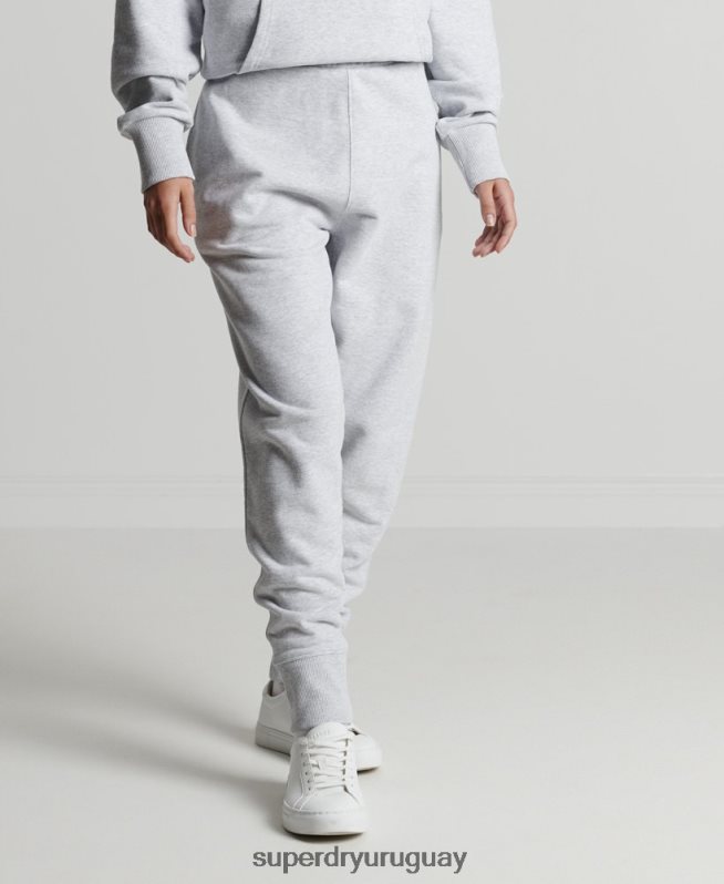 uy Superdry mujer joggers con micro laterales reciclados gris claro DT2N8Z3936 ropa