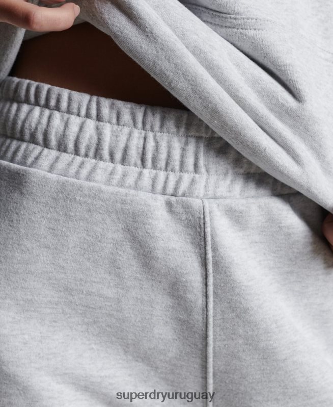 uy Superdry mujer joggers con micro laterales reciclados gris claro DT2N8Z3936 ropa