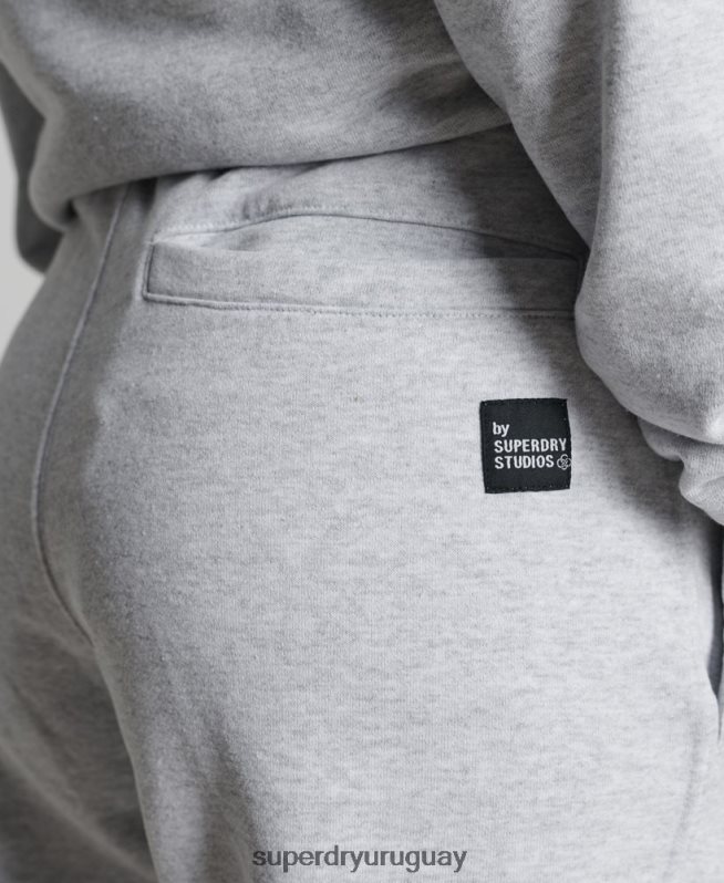 uy Superdry mujer joggers con micro laterales reciclados gris claro DT2N8Z3936 ropa