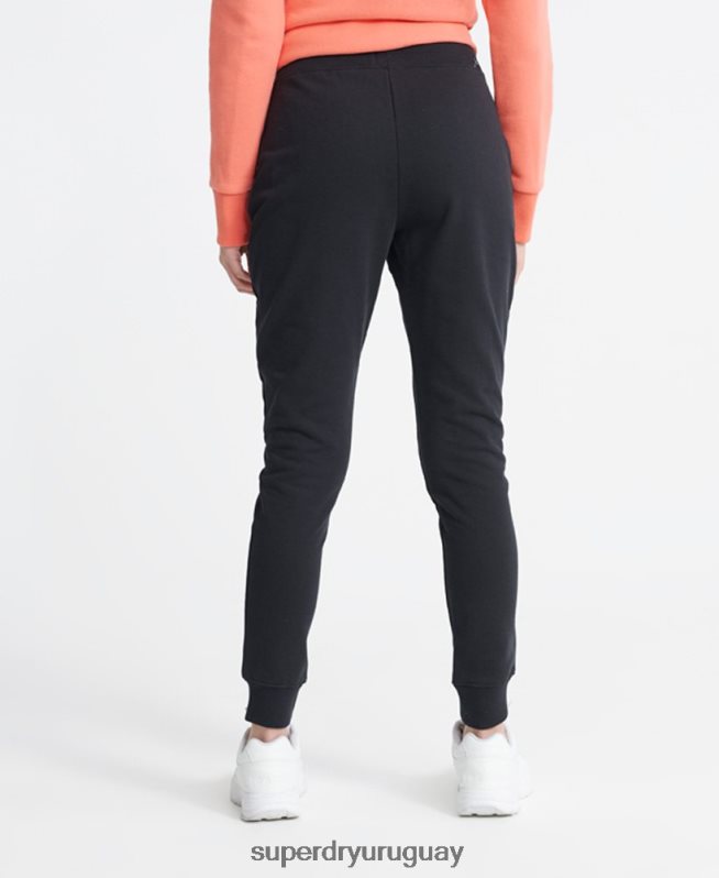uy Superdry mujer joggers de algodón orgánico con etiqueta estándar negro DT2N8Z3941 ropa