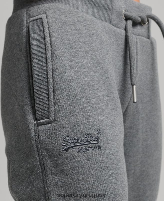 uy Superdry mujer joggers de algodón orgánico con logo gris DT2N8Z6675 ropa
