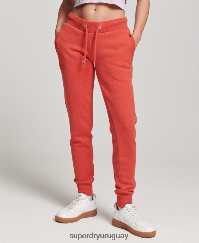 uy Superdry mujer joggers de algodón orgánico con logo naranja DT2N8Z6537 ropa