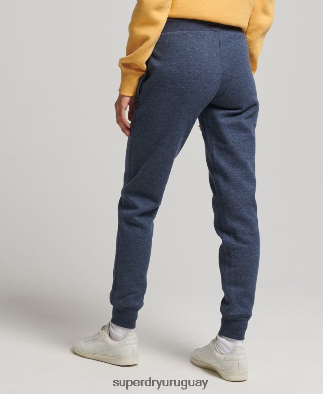 uy Superdry mujer joggers de algodón orgánico con logo vintage bordado Armada DT2N8Z3929 ropa