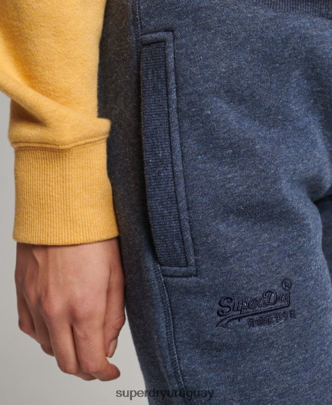 uy Superdry mujer joggers de algodón orgánico con logo vintage bordado Armada DT2N8Z3929 ropa