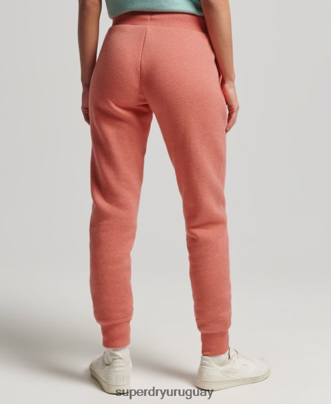 uy Superdry mujer joggers de algodón orgánico con logo vintage bordado coral DT2N8Z6580 ropa