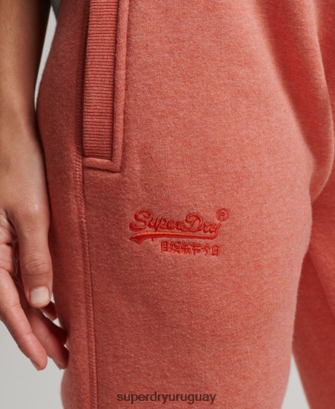 uy Superdry mujer joggers de algodón orgánico con logo vintage bordado coral DT2N8Z6580 ropa