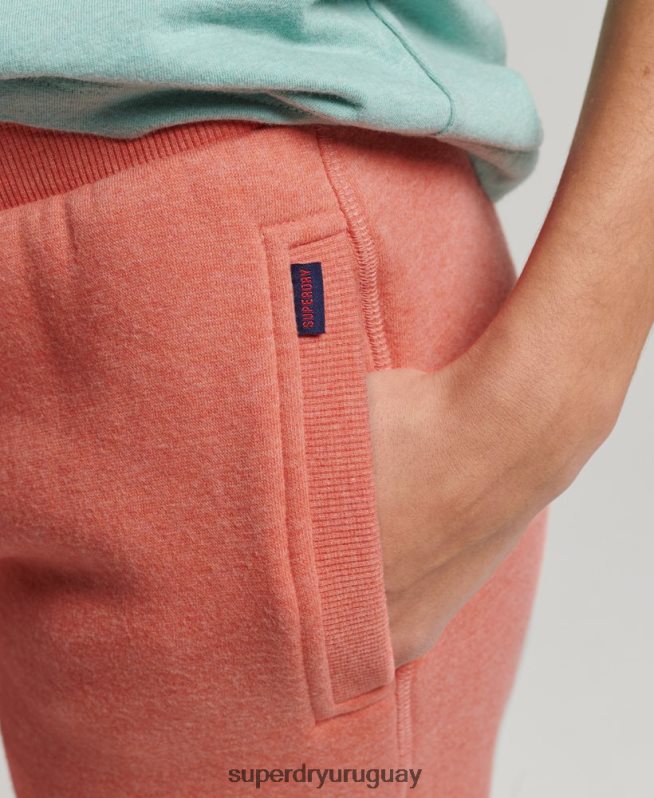 uy Superdry mujer joggers de algodón orgánico con logo vintage bordado coral DT2N8Z6580 ropa