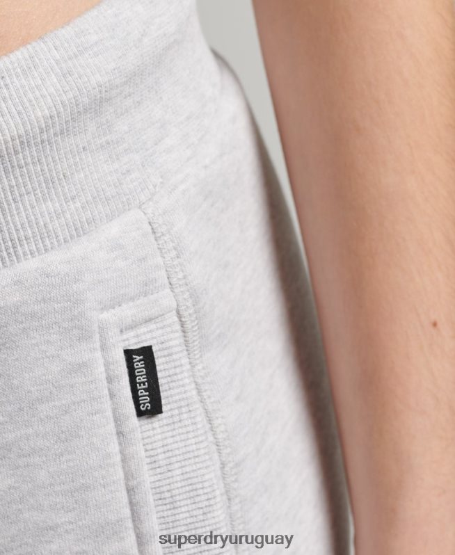 uy Superdry mujer joggers de algodón orgánico con logo vintage bordado gris claro DT2N8Z3915 ropa