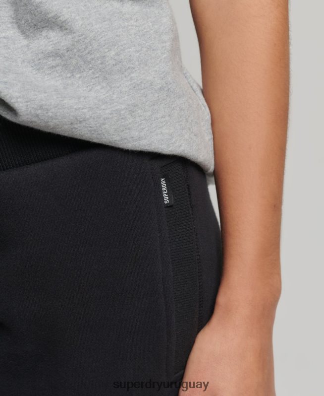 uy Superdry mujer joggers de algodón orgánico con logo vintage bordado negro DT2N8Z3927 ropa