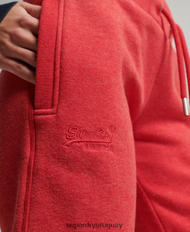 uy Superdry mujer joggers de algodón orgánico con logo vintage bordado rojo DT2N8Z6579 ropa