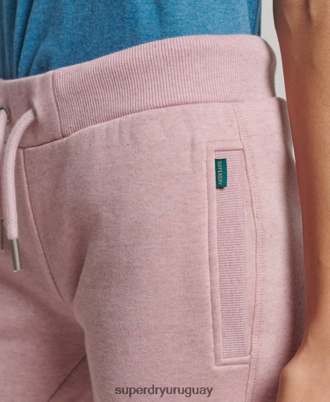 uy Superdry mujer joggers de algodón orgánico con logo vintage bordado rosa DT2N8Z6581 ropa