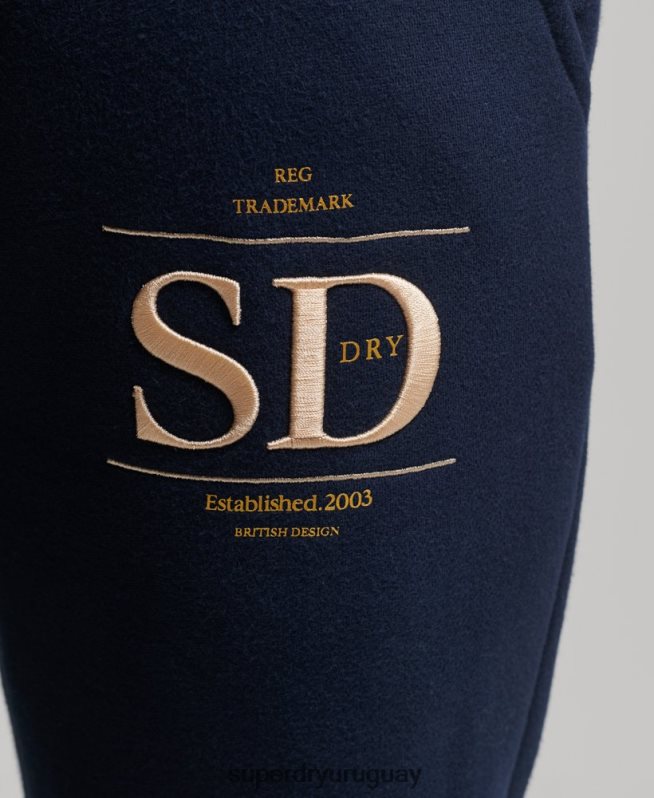 uy Superdry mujer joggers de lujo con logo bordado Armada DT2N8Z6740 ropa