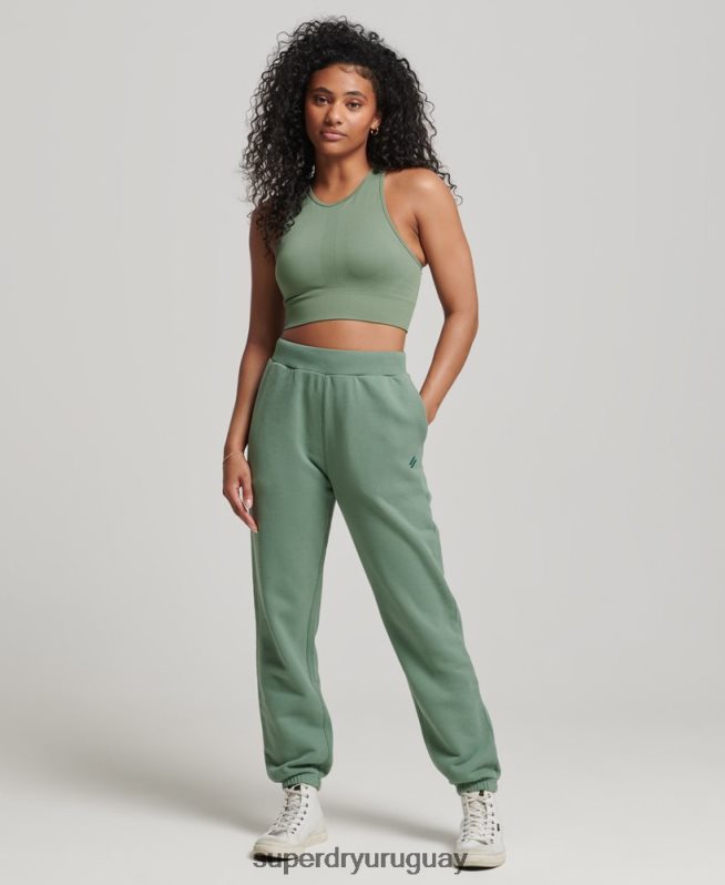 uy Superdry mujer joggers de tiro alto verde DT2N8Z3901 ropa