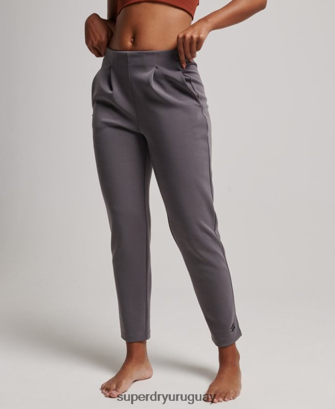 uy Superdry mujer joggers de vestir flexibles gris DT2N8Z3919 ropa