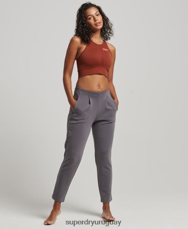 uy Superdry mujer joggers de vestir flexibles gris DT2N8Z3919 ropa