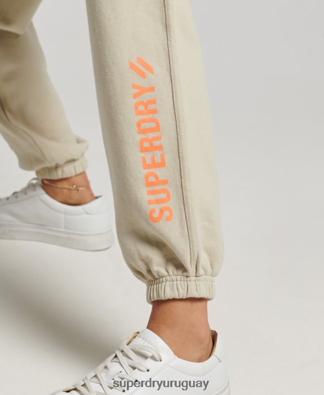 uy Superdry mujer joggers deportivos básicos beige DT2N8Z3902 ropa