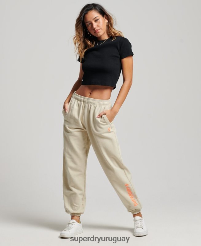 uy Superdry mujer joggers deportivos básicos beige DT2N8Z3902 ropa