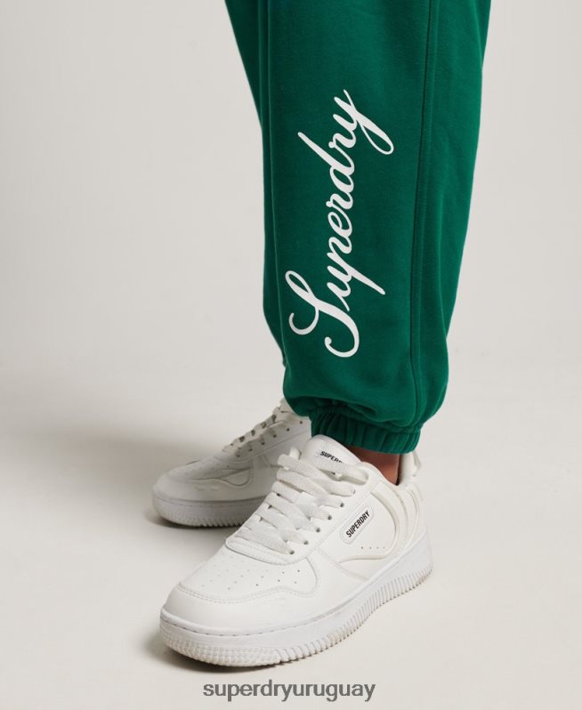 uy Superdry mujer joggers estilo boyfriend con estampado gráfico verde DT2N8Z6685 ropa