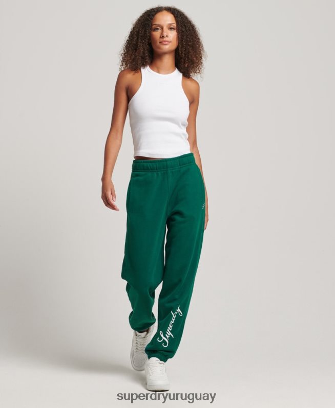 uy Superdry mujer joggers estilo boyfriend con estampado gráfico verde DT2N8Z6685 ropa