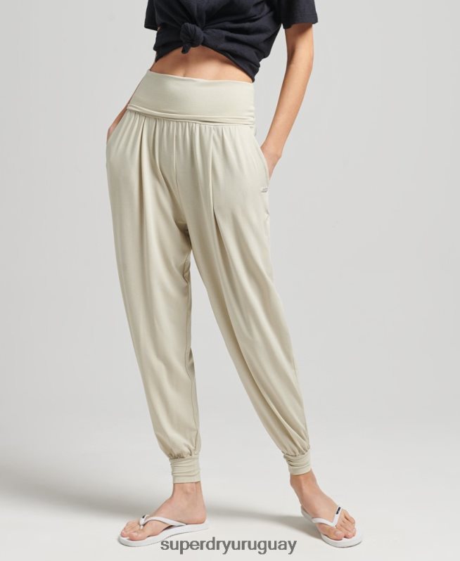 uy Superdry mujer joggers hareem de estudio beige DT2N8Z3946 ropa