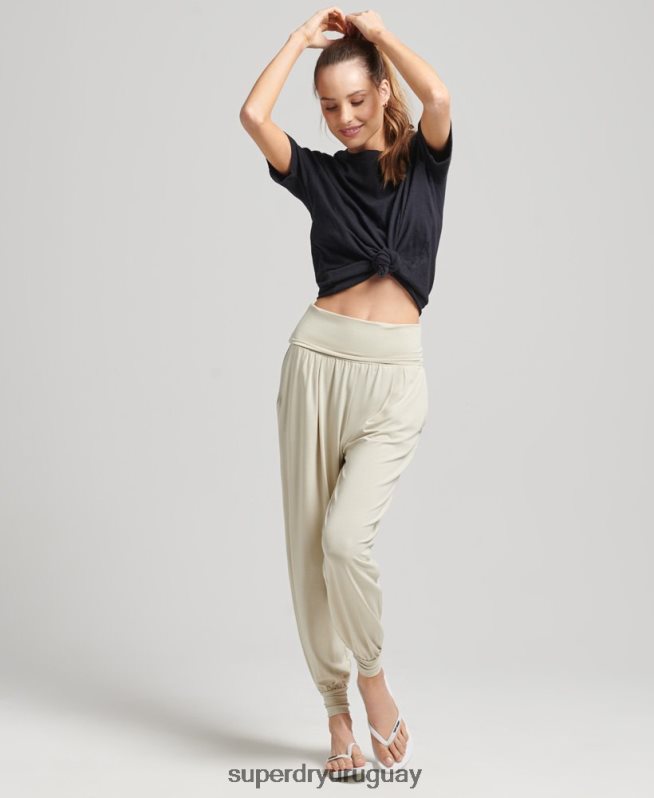 uy Superdry mujer joggers hareem de estudio beige DT2N8Z3946 ropa