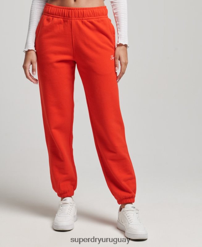 uy Superdry mujer joggers heritage boyfriend bordados rojo DT2N8Z3920 ropa