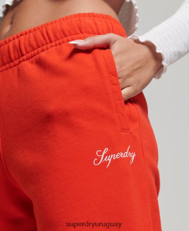 uy Superdry mujer joggers heritage boyfriend bordados rojo DT2N8Z3920 ropa