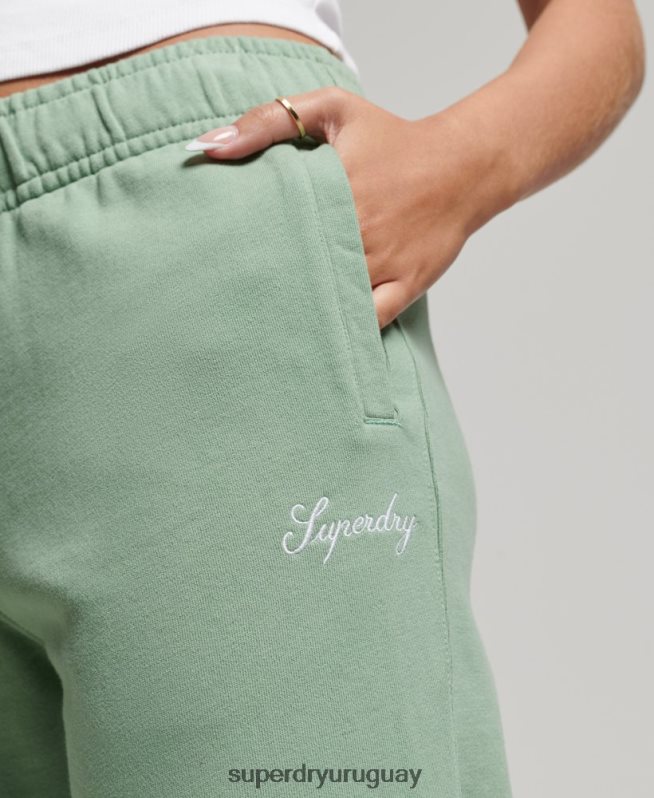 uy Superdry mujer joggers heritage boyfriend bordados verde DT2N8Z6594 ropa