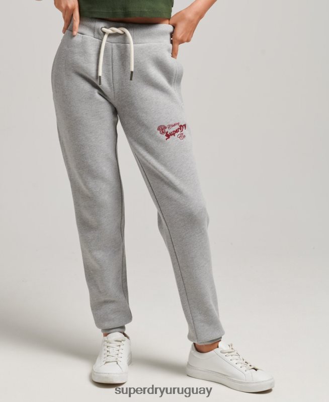 uy Superdry mujer joggers orgullo y artesanía gris DT2N8Z3918 ropa