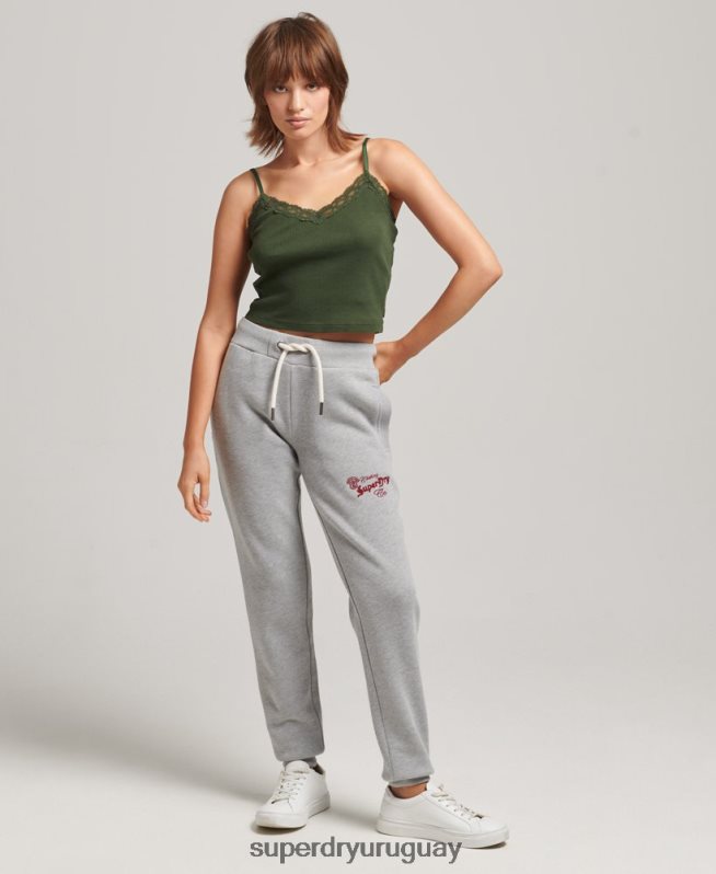 uy Superdry mujer joggers orgullo y artesanía gris DT2N8Z3918 ropa