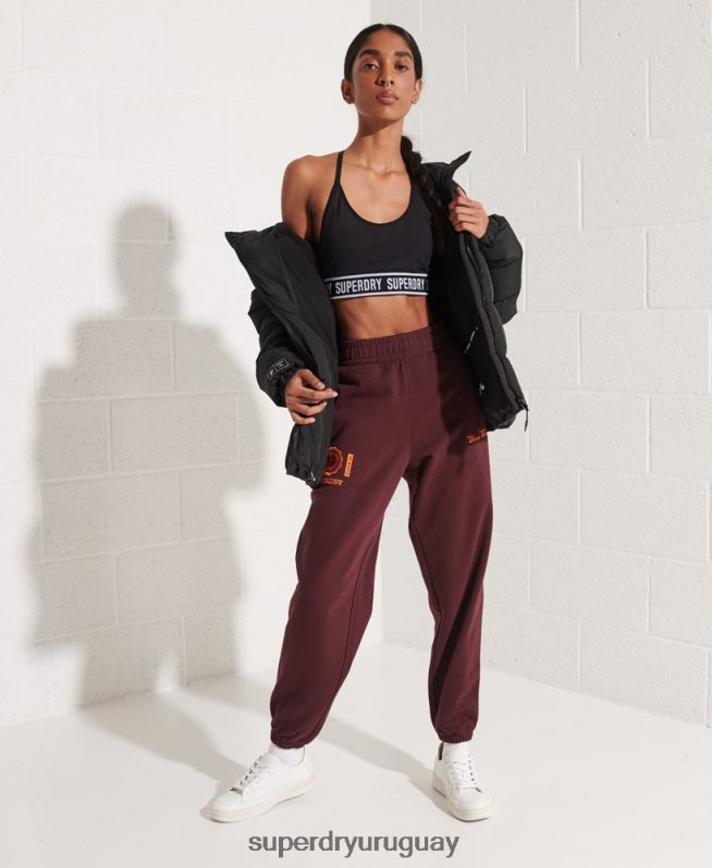 uy Superdry mujer joggers universitarios con gráficos rojo DT2N8Z3938 ropa