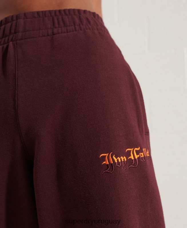 uy Superdry mujer joggers universitarios con gráficos rojo DT2N8Z3938 ropa