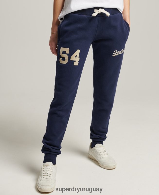 uy Superdry mujer joggers universitarios con logo vintage Armada DT2N8Z6655 ropa