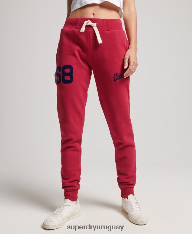 uy Superdry mujer joggers universitarios con logo vintage rojo DT2N8Z6574 ropa