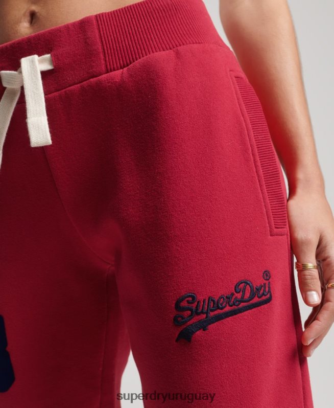 uy Superdry mujer joggers universitarios con logo vintage rojo DT2N8Z6574 ropa
