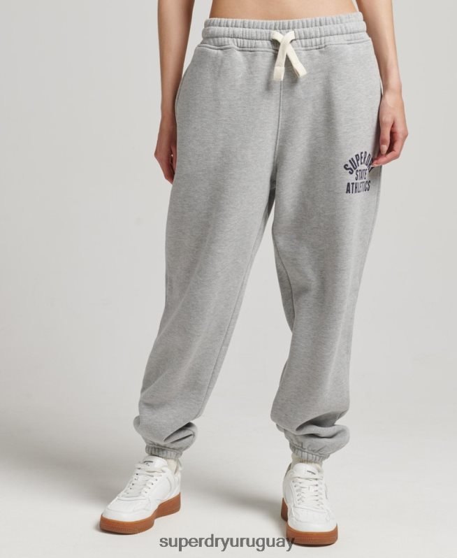 uy Superdry mujer joggers universitarios vintage gris DT2N8Z6511 ropa