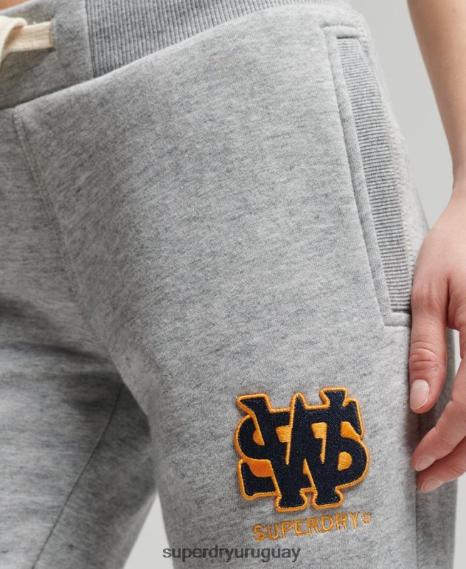 uy Superdry mujer joggers universitarios vintage gris DT2N8Z6588 ropa