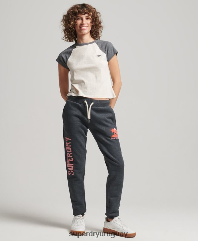 uy Superdry mujer joggers vintage cali con aberturas rojo DT2N8Z2254 ropa