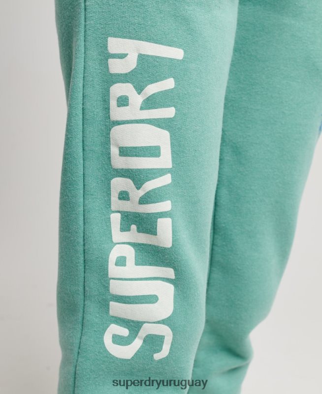 uy Superdry mujer joggers vintage cali con aberturas verde DT2N8Z2269 ropa