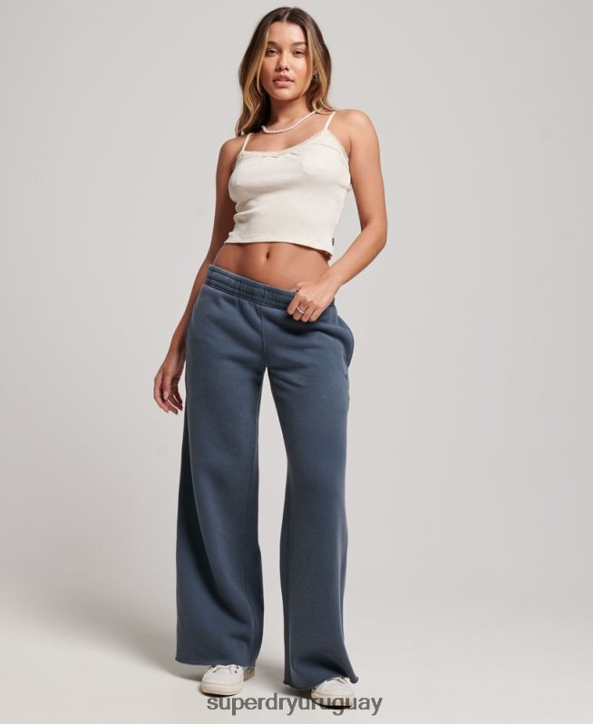 uy Superdry mujer lavar joggers rectos Armada DT2N8Z3904 ropa