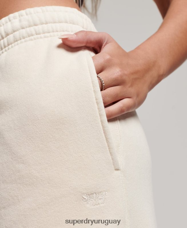 uy Superdry mujer lavar joggers rectos crema DT2N8Z3900 ropa