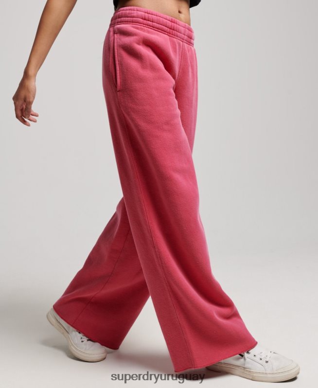 uy Superdry mujer lavar joggers rectos rosa DT2N8Z3894 ropa