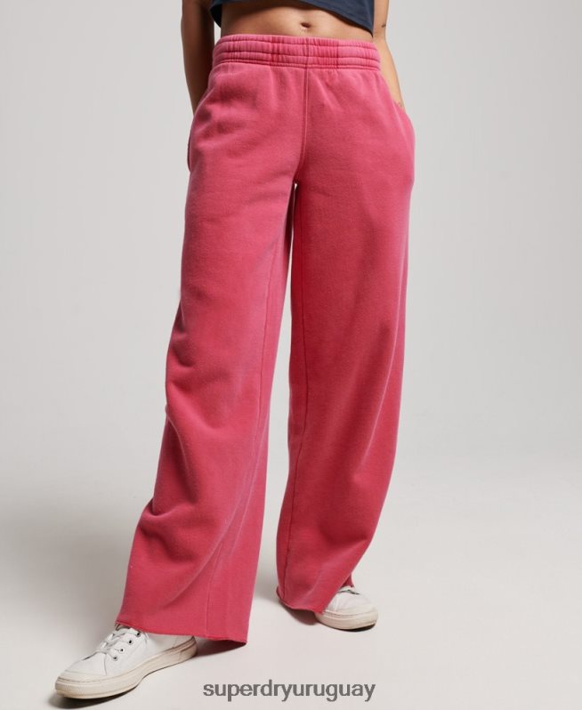 uy Superdry mujer lavar joggers rectos rosa DT2N8Z3894 ropa