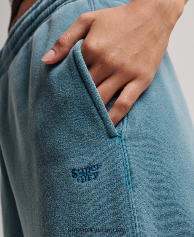 uy Superdry mujer lavar joggers rectos turquesa DT2N8Z3935 ropa
