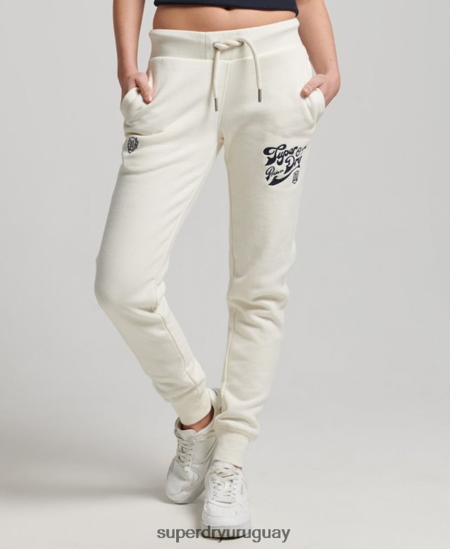 uy Superdry mujer orgullo en joggers artesanales crema DT2N8Z6674 ropa