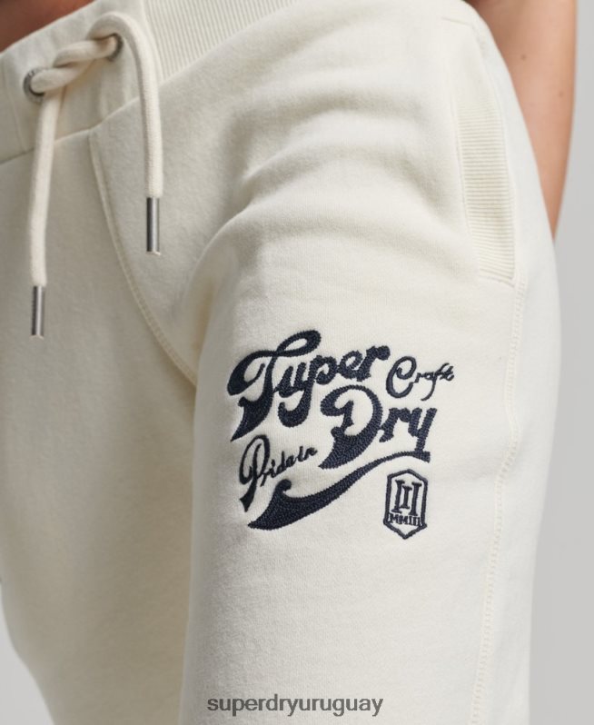 uy Superdry mujer orgullo en joggers artesanales crema DT2N8Z6674 ropa
