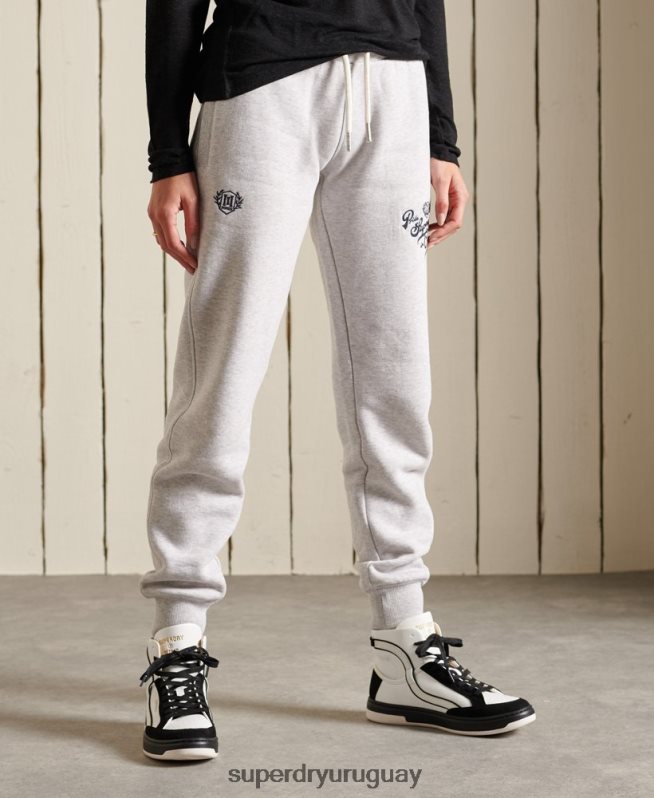 uy Superdry mujer orgullo en joggers artesanales gris claro DT2N8Z6613 ropa